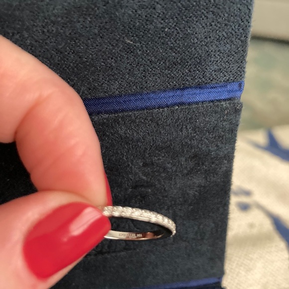 Noemie 18k white gold half eternity band. Sz 5.75. - Picture 6 of 8